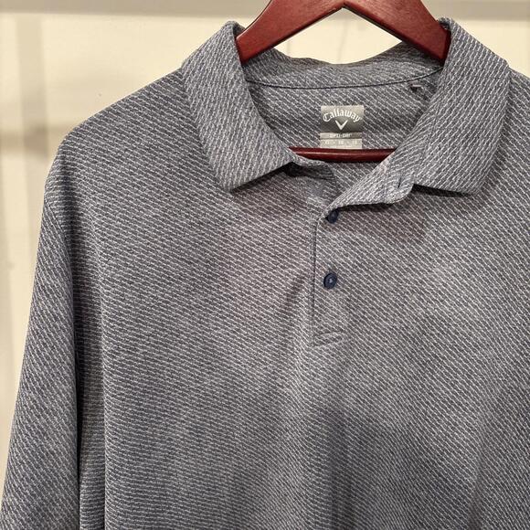 Callaway Opti-Dri Men’s XL Polo Shirt Gray Geometric Golf Performance - Picture 1 of 6